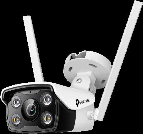 VIGI Cámara de red tipo
bala con Wi-Fi Full Color
para exteriores de 4 MP
Referencia: VIGIC340-W
▪ Sensor de Imagen: CMOS de
escaneo progresivo de 1/3”
▪ Resolución máxima: 2560 X 1440
▪ Lente: Fixed focal lens (4 mm)
▪ Reducción de ruido digital: 3D DNR
▪ WDR: DWDR
▪ Clasificación resistente a la
intemperie: IP66
▪ Distancia de Infrarrojo: 30m
▪ Ángulo de visión: (4mm) Horizontal
FOV: 79°, Vertical FOV: 43°, Diagonal
FOV: 93°
▪ Codificación inteligente H.265+
▪ Detección de movimiento
▪ Audio bidireccional