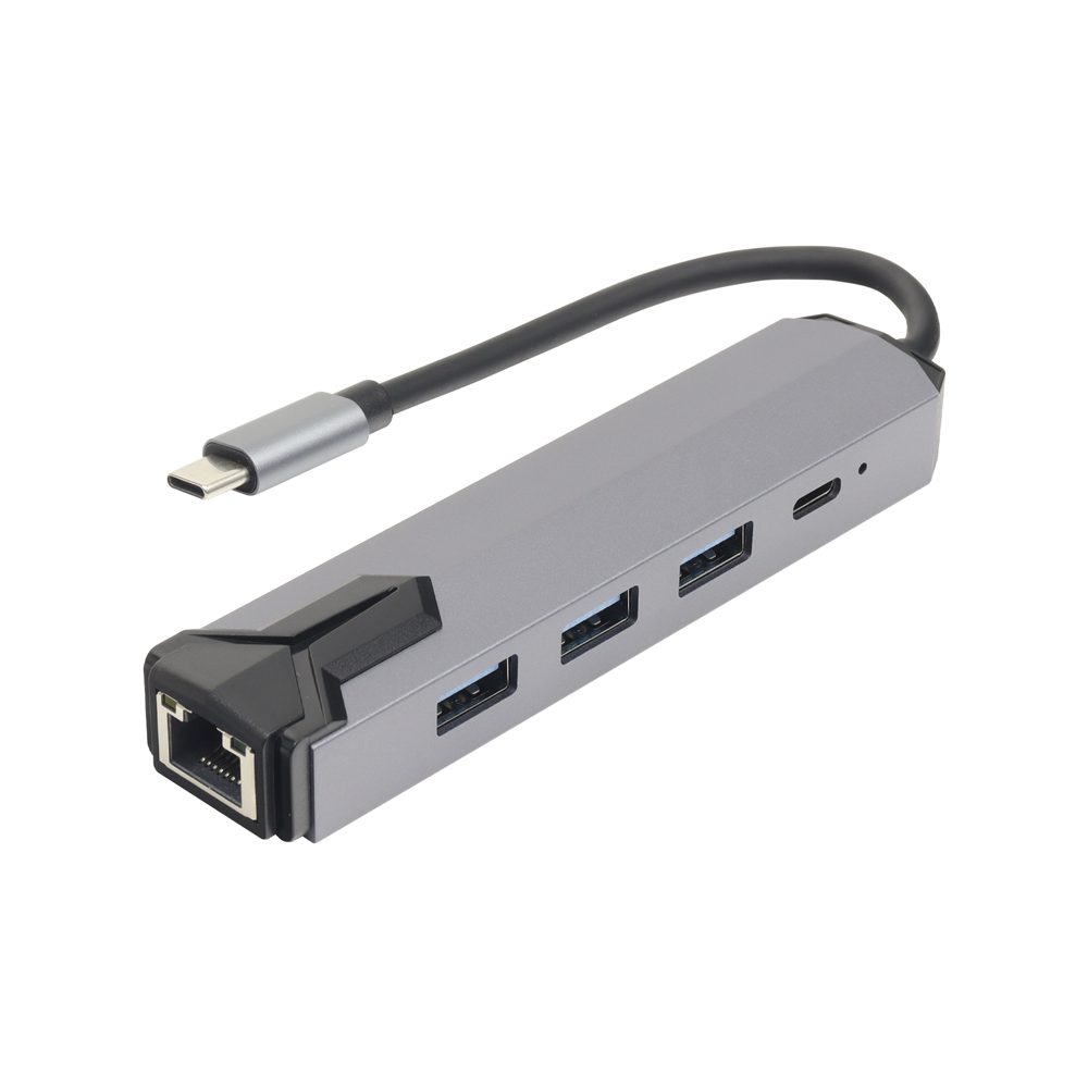 ADAPTADOR TIPO C A USB 3.0 X3 + RJ45 + PD Expande la conectividad de tu laptop con un solo dispositivo: más puertos USB, red Gigabit estable y carga simultánea por Power Delivery. Perfecto para oficinas, home office y entornos profesionales que requieren rendimiento continuo. • Entrada: USB Tipo C • Salida de red: RJ45 Gigabit Ethernet (10 / 100 / 1000 Mbps) • Puertos: 3 x USB-A 3.0 hasta 5 Gbps • Potencia PD: Hasta 87 W (20 V / 5 A) • Función: Expansión de puertos + conexión de red cableada + carga simultánea • Compatible con Windows / Mac OS / Linux Una solución práctica y eficiente para...