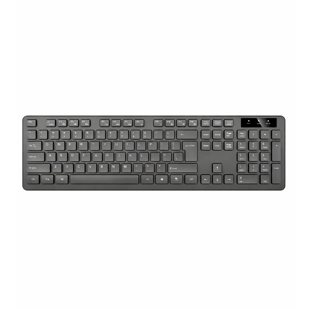 TECLADO PLANO INALAM. 2.4G - K8075 Escribe con comodidad y conexión estable gracias a un teclado inalámbrico de perfil delgado, ideal para trabajo y estudio en múltiples dispositivos. Diseño práctico con teclas suaves y respuesta precisa. • Tipo: teclado inalámbrico • Conectividad: 2.4 GHz con receptor USB 2.0 • Número de teclas: 104 • Mecanismo: tipo tijera sobre membrana • Alimentación: 1 batería AAA (no incluida) • Indicadores LED: 3 • Plug and play, sin instalación adicional • Compatible con Windows / Mac OS / Linux / Android • Material: ABS • Dimensiones: 420 x 132 x 24 mm Optimiza tu espacio de trabajo con un...