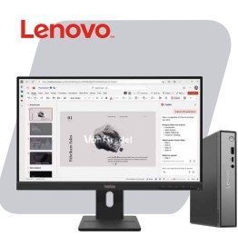 ThinkCentre neo 50q Gen 5 Intel Core 5 210H/RAM 8GB/512GB SSD/ Monitor 21,5"/No OS | Procesador: Intel Core 5 210H | 8C (4P + 4E) / 12T, P-core 2.2 / 4.8GHz, | E-core 1.6 / 3.6GHz, 12MB Intel Smart | Cache | Ram: 1x 8GB SODIMM DDR5-5600 | Almacen: 512GB SSD M.2 2280 PCIe