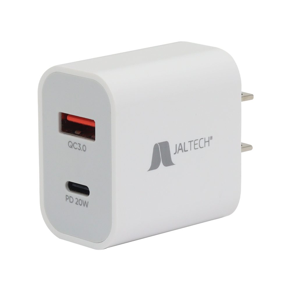 CONVERTIDOR USB Y TIPO C DE PARED 20W QC Convertidor carga rápida -Cuenta con tecnología Quick Charge(QC 3.0) -Power Delivery(PD20W) -Potencia: 20W -Alta eficiencia -Con chip de gestión de carga integrado para evitar sobrecargas -2 salidas: USB Tipo A+ USB Tipo C -Entrada: 100-240V, 50/60Hz 0.6 Max (20w) -Salida USB Tipo C: DC 5V-3A /9V-2.22A/ 12V-1.67A PD20W -Salida USB Tipo A : DC 5V-3A/ 9V-2A /12V-1.5A QC3.0 -Salida multipuerto Tipo C + Tipo A : 5V-3A -Compatible con protocolos de carga rápida como Apple2.4,BC12,PD3.0,QC3.0 -Compatibles con celulares, parlantes, Power Banks, auriculares, tabletas, etc. -Material: ABS