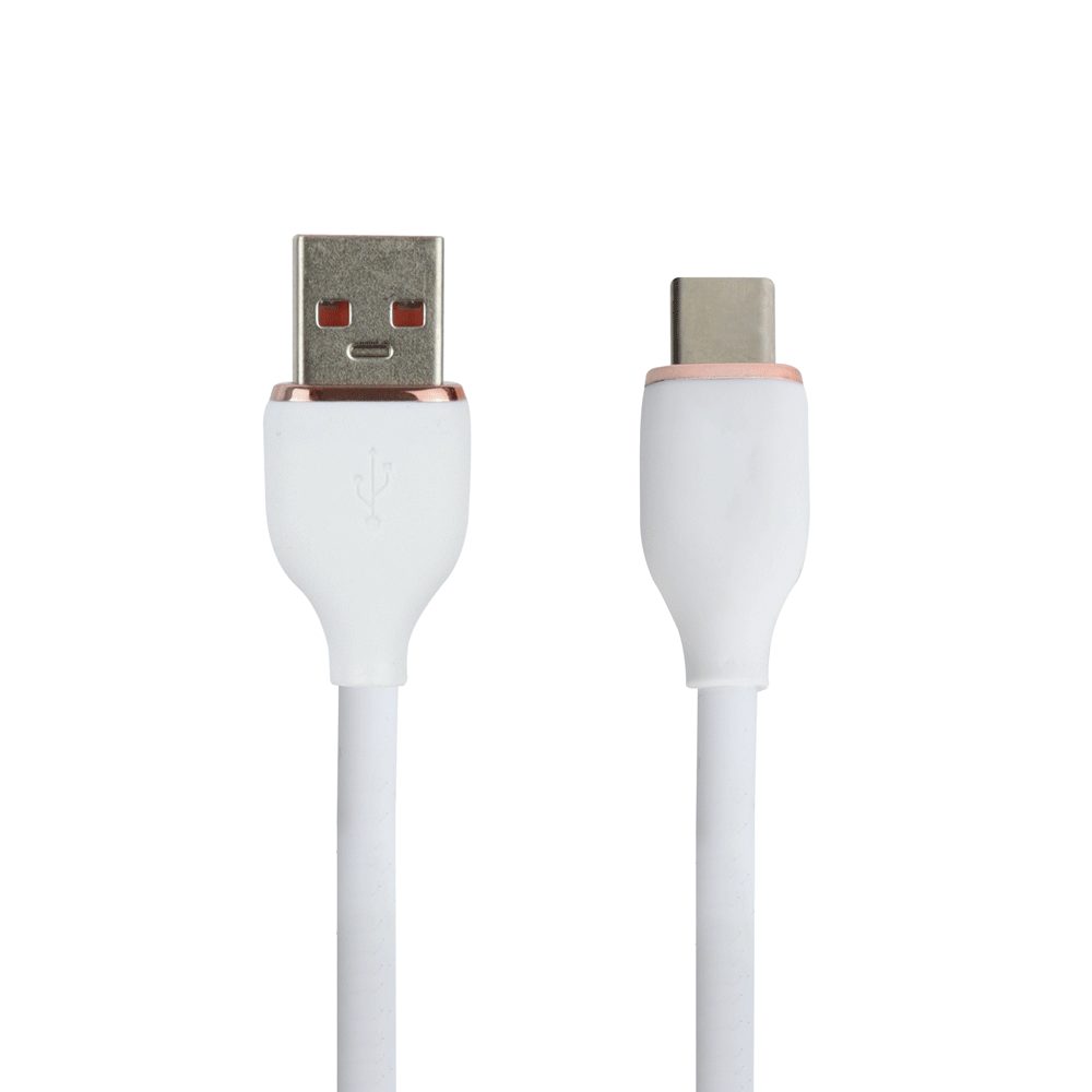 CABLE USB TIPO C 1M JAL-096A · Cable USB A a USB Tipo C QC · Quick Charge (carga rápida) · Blanco · Material: TPE · Longitud: 1,5M · Capacidad: 6A · Cobre interior: f50/0,08 x 2c+10/0,08 x 2C · USB 2.0 · Diámetro del cable: OD 4.5mm · Redondo · Compatible con: celulares, consolas, tabletas y portátiles · Carcasa de aleación de aluminio de alta calidad, se adapta a cada interfaz · Blindaje de lámina y trenzado en el interior