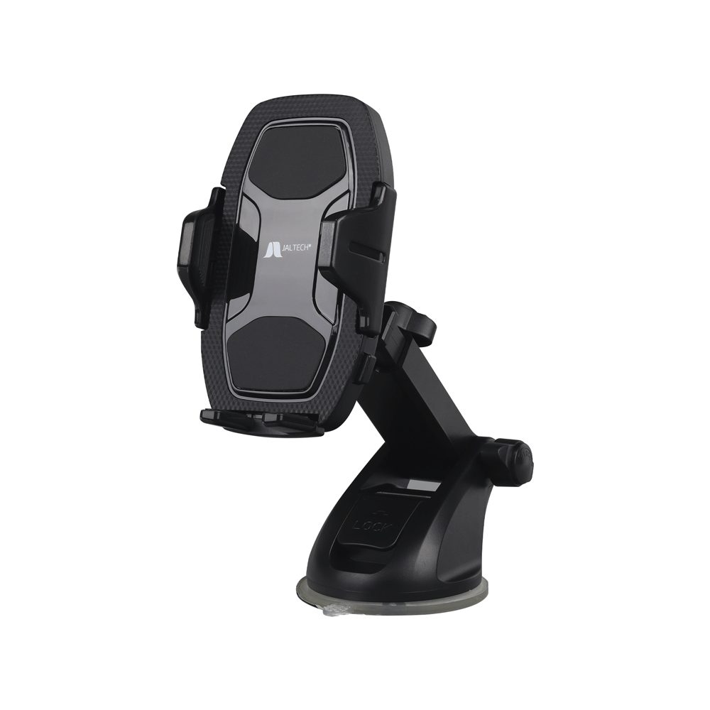 SOPORTE CARRO ROTACION 270 ° JAL-H01 Soporte para carro de celular -Material de clip de panel: PC + ABS + silicona -Material de base: PC + ABS + tpu -Configuración de la base: modelo de Perilla -Ajuste de 270° -Rotación 360° -Soporta celulares de cuantas pulgadas: 7.3 pulgadas aprox -Instalación en vidrio -Rango ajustable (ancho de 5.7cm a 10.4cm) -Cuantas piezas incluye: 2 -Peso: 206g -Medidas: 20 cm x 7cm x 7cm -sujeta el teléfono automáticamente por gravedad -Color: Negro - Ancho de soporte de 4,5" a 7" -Temperatura: -40°C hasta 95°C - El soporte de teléfono para coche adopta un mecanismo de bloqueo de 2...