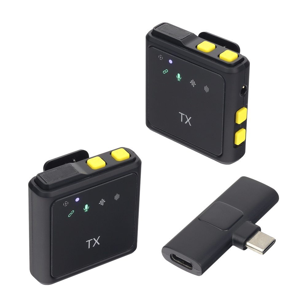 MICROFONO TX DE SOLAPA TIPO C SET X2 - · Micrófono 2.4G Tipo C Set X2 · 2 Micrófonos incluidos · Micrófono omnidireccional de 360° · Tres modos de grabación: grabación de sonido original, grabación con reducción de ruido, grabación de reverberación · Con control de volumen y botón para silenciar · 2.4G · Receptor tipo C · Sensibilidad del micrófono: -38 dB · Voltaje de funcionamiento: batería de litio de 3,7 V · Conector para auriculares de 3,5 mm · Tiempo de carga: Aproximadamente 1,5 horas · Plug and play · Duración de la batería: Hasta 11 horas · Distancia de transmisión: Aproximadamente 15-20 m · Compatible con...