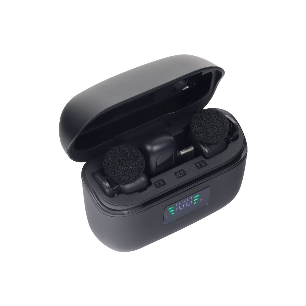 MICROFONOS TIPO C IA DOCK - MMD-F77 MICRÓFONOS INALÁMBRICOS DE SOLAPA Graba con total libertad y calidad profesional. Perfecto para creadores de contenido, entrevistas y transmisiones en vivo. * Incluye 2 micrófonos de solapa * Receptor USB tipo C * Compatible con teléfonos inteligentes, portátiles, cámaras y tabletas * Puerto de carga USB tipo C * Rango inalámbrico de hasta 10 metros La solución ideal para un audio claro y sin interrupciones.