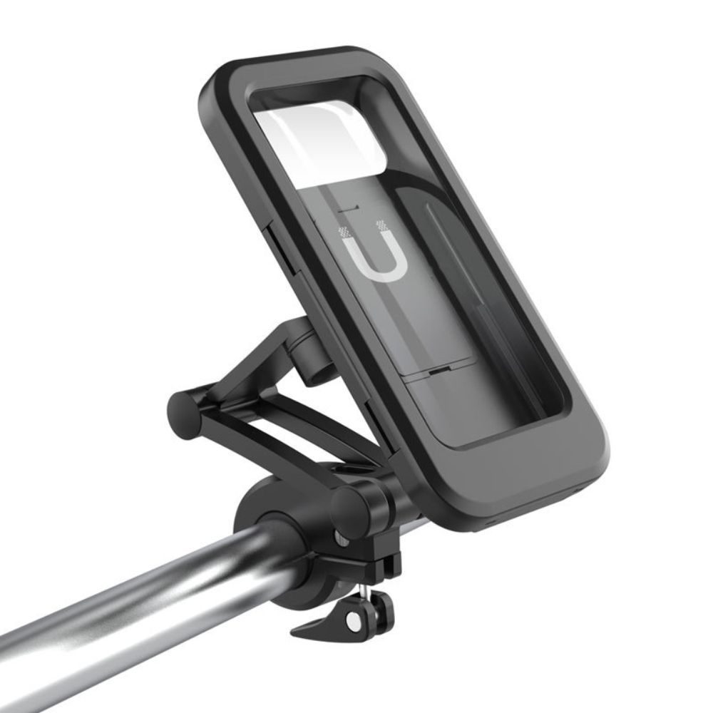 SOPORTE PLEGABLE MOTO BICI - M3 Impermeable -Rotación 360° -Protección de pantalla en TPU -Sujeción magnética -Anti golpes -Material: Nylon + PVC + ABS + imán -Dimensiones: 19.3*10cm -Especial para motocicletas y bicicletas