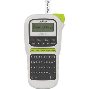 Impresora de etiqueta electrónica P-touch PT-H110 - Transferencia térmica - 20mm/s Mono - 3 Fonts - 180 dpi - Cinta, Etiqueta3.50mm, 6mm, 9mm, 12mm - Batería, Adaptador de alimentación - 6 Batteries Supported - AAA - Alcalina - Negro, Blanco - Dispositivo de mano - PC - Apagado Automático, Ajuste de longitud de etiqueta, Impresión vertical, Plantilla de diseños incluida, Memoria Interna, QWERTY, Cortador manual, Vista previa, Impresión vertical, Ligero - for Home, Oficina