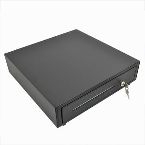 CAJÓN MONEDERO GRAND 410MM Cajón monedero grand 410MM de color negro marca JALTECH, con diseño clásico, este producto cuenta con las siguientes características: -Compartimentos de Billetes 4 -Compartimientos de moneda: 6 -Material metalico. -Rodachines sobre riel metalico -Fuente de energía 12V / 24V -Interfaz: RJ11 -Anchura de pulso 100-200 msec -3 opciones de seguridad: cerrado, manual y eléctrico online. -Vida útil: +1.000.000 de ciclos -Peso: 6.2 kgs -Dimensiones: 410X415X100