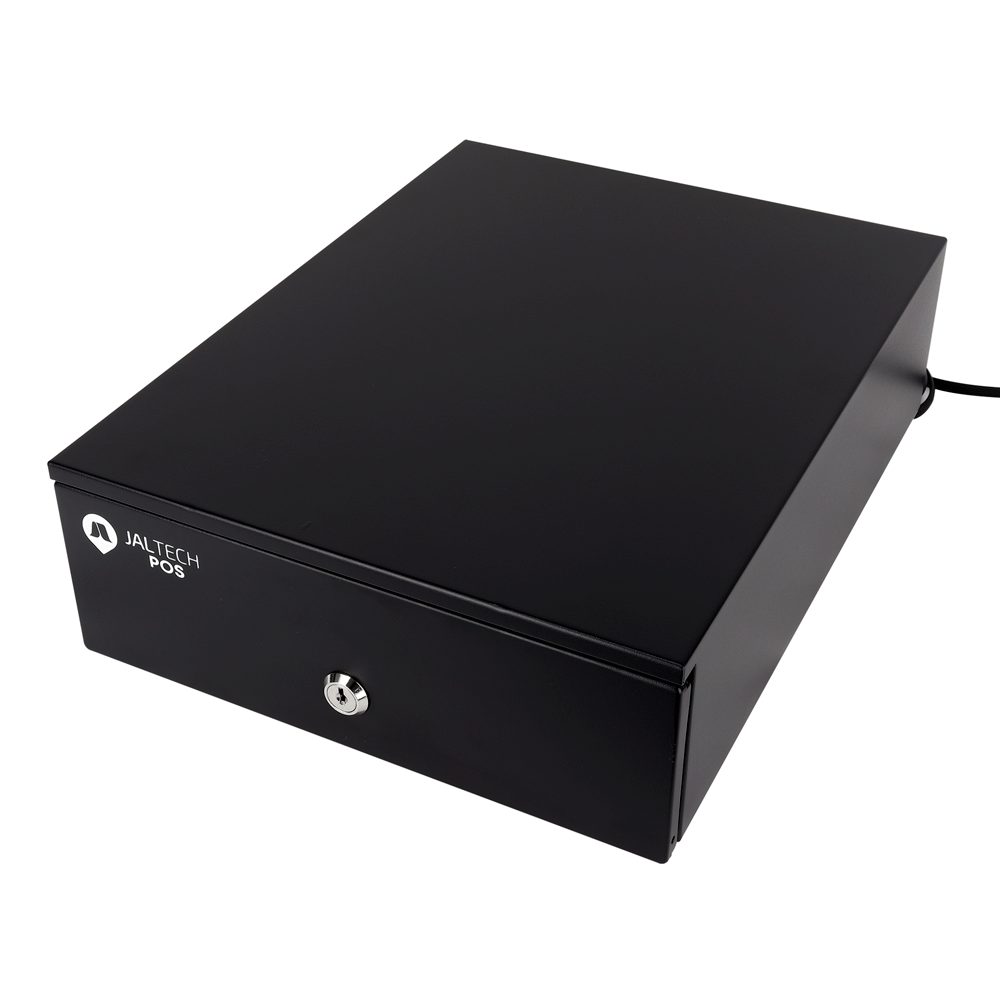 CAJÓN MONEDERO PLÁSTICO JAL 241 · Cajón para efectivo · Carcasa de metal · Panel frontal metálico · Cajón interno plástico · Divisores de monedas y billetes ajustable · Bandeja de plástico ABS de alto impacto desmontable · Compartimentos para monedas 3/4/8 ajustable · 3 Compartimentos para billetes · Modos de apertura: 3/desde el sistema/con llave manual/pin de seguridad · Cable RJ11 · Cambio obligatorio · Bobina de liberación del cajón: admiten 12V y 24V · RJ11/12 para cualquier impresora de recibos, sistema ERC/POS · Medidas: 245 x 320 x 90mm(ancho x largo x alto) · Peso: 2,6 Kg.