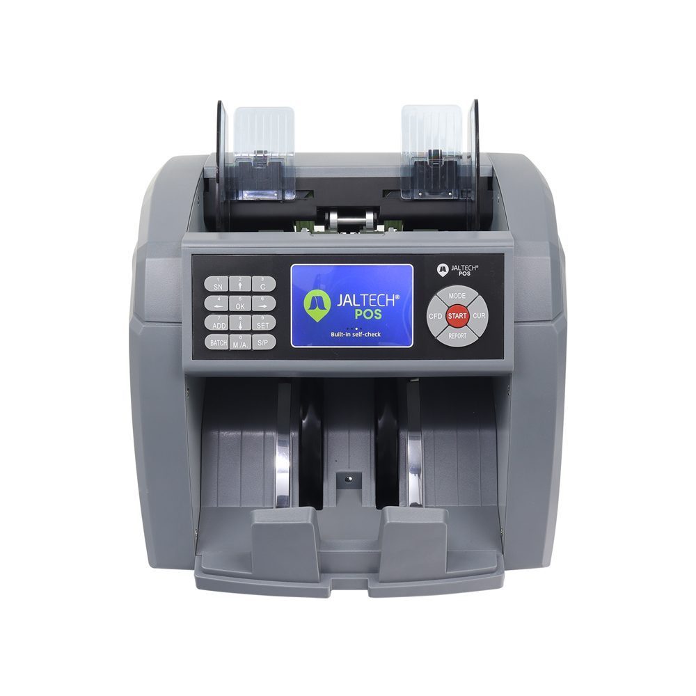 CONTADOR Y VALIDADOR DE BILLETES DUAL CIS JALTECH POS Optimiza el conteo de efectivo con precisión y rapidez, ideal para entornos de alto flujo como bancos y comercios. Facilita el control financiero al calcular montos totales y detectar billetes falsos en tiempo real. • Conteo de valor mixto y denominación mixta para mayor eficiencia • Cálculo automático del monto total por moneda y denominación • Identificación inteligente de la primera denominación, incluso en billetes mezclados • Sensor de imagen DUAL CIS de alta precisión • Reconocimiento automático de múltiples divisas: EUR / USD / GBP / ARS / BRL / CLP / JPY / AUD / CAD • Detección...