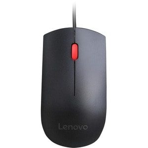 Mouse Lenovo Essential - USB - Óptico - 3 Botón(es) - Negro - 1 Solamente - Cable - 1600 dpi - Rueda de desplazamiento - Simétrico