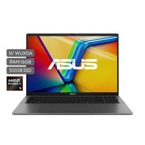 Portátil ASUS Consumo Vivobook S16 M3607HA-RP111|AMD Ryzen™ 9 270 XDNA™ NPU up to 16TOPS |16" WUXGA (1920 x 1200) 300nits|16GB DDR5 on board |512GB M.2 NVMe™ PCIe® 4.0 SSD|AMD Radeon™ Graphics |FHD camera with IR function to support Windows Hello ; With privacy shutter | Wi-Fi 6(802.11ax) (Dual band) 2*2 + Bluetooth® 5.3 Wireless Card |Teclado tipo chiclet retroiluminado con teclado numerico |No preinstalled OS |1,70 Kg |Matte Gray| Aluminum |Power: TYPE-C, 65W|Ranuras Expansión (incluye el utilizado): 1x DDR5 SO-DIMM slot,1x M.2 2280 PCIe 4.0x4 |US MIL-STD 810H military-grade |EPEAT Silver,Energy star 8.0,RoHS,REACH |Garantía: 1 año a través de los Centros de Servicio autorizados por la marca.