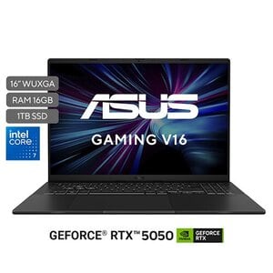 Portátil ASUS Consumo V16 V3607VH-RP010 | Intel® Core™ 7 Processor 240H 2.5 GHz (24MB Cache, up to 5.2 GHz, 10 cores, 16 Threads)| 16"WUXGA (1920 x 1200 ) |16GB DDR5-5600 SO-DIMM | 1TB M.2 NVMe™ PCIe® 4.0 SSD | Intel® Graphics | NVIDIA® GeForce RTX™ 5050 8GB GDDR7 |Cámara WEB Frontal 1080p FHD camera ; With privacy shutter |Wi-Fi 6(802.11ax) (Dual band) 2*2 + Bluetooth® 5.3 Wireless Card |Teclado chiclet retroiluminado con tecla numérica |Sistema Operativo No preinstalled OS| 1,95 Kg |Black |Ranuras Expansión (incluye el utilizado): 2x DDR5 SO-DIMM slots 1x M.2 2280 PCIe 4.0x4 |US MIL-STD 810H military-grade standard| EPEAT Silver,Energy star 8.0,RoHS,REACH| Garantía 1 año a través del Centro de Servicio autorizado por la marca.