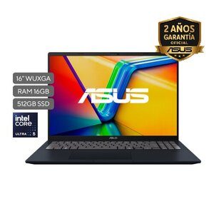 Portátil ASUS Consumo Vivobook 16 X1607CA-MB058 Procesador: Intel® Core™ Ultra 5 Processor 225H 1.7 GHz |NPU up to 13TOPS | 16"WUXGA (1920 x 1200) 16:10 |16GB DDR5 on board | 512GB M.2 NVMe™ PCIe® 4.0 SSD |Cámara WEB Frontal FHD |Wi-Fi 6(802.11ax) (Dual band) 1*1 + Bluetooth® 5.2 Wireless Card |Teclado tipo Chiclet with Num-key |No preinstalled OS | 1,88 Kg | Quiet Blue |Ranuras Expansión (incluye el utilizado) 1x DDR5 SO-DIMM slot,1x M.2 2280 PCIe 4.0x4 |US MIL-STD 810H military-grade standard |EPEAT Silver,Energy star,RoHS,REACH |Bisagra 180° |Cancelacion de ruido con IA ASUS |Antimicrobial Guard Plus | Garantía 1 año (1-1-0) a través de los Centros de Servicio autorizados por la marca.