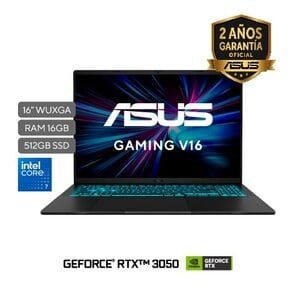 Portátil ASUS Consumo V16 V3607VJ-TK206 |Intel® Core™ 7 Processor 240H 2.5 GHz (24MB Cache, up to 5.2 GHz, 10 cores, 16 Threads |16"WUXGA (1920 x 1200 ) Anti-glare display 300nits |16GB DDR5-5600 SO-DIMM |512GB M.2 NVMe™ PCIe® 4.0 SSD |Tarjeta de Video: NVIDIA® GeForce RTX™ 3050 6GB Laptop GPU 6GB GDDR6| Cámara WEB Frontal 1080p FHD camera ; With privacy shutter |Wi-Fi 6(802.11ax) (Dual band) 2*2 + Bluetooth® 5.3 Wireless Card|Teclado tipo chiclet, retroiluminado con teclado numerico |Sistema Operativo No preinstalled OS |1,95 Kg |Black | Ranuras Expansión (incluye el utilizado) 2x DDR5 SO-DIMM slots,1x M.2 2280 PCIe 4.0x4 |Firmware TPM|US MIL-STD 810H military-grade standard |EPEAT Silver,Energy star 8.0,RoHS,REACH |Garantía 1 año a través del Centro de Servicio autorizado por la marca.