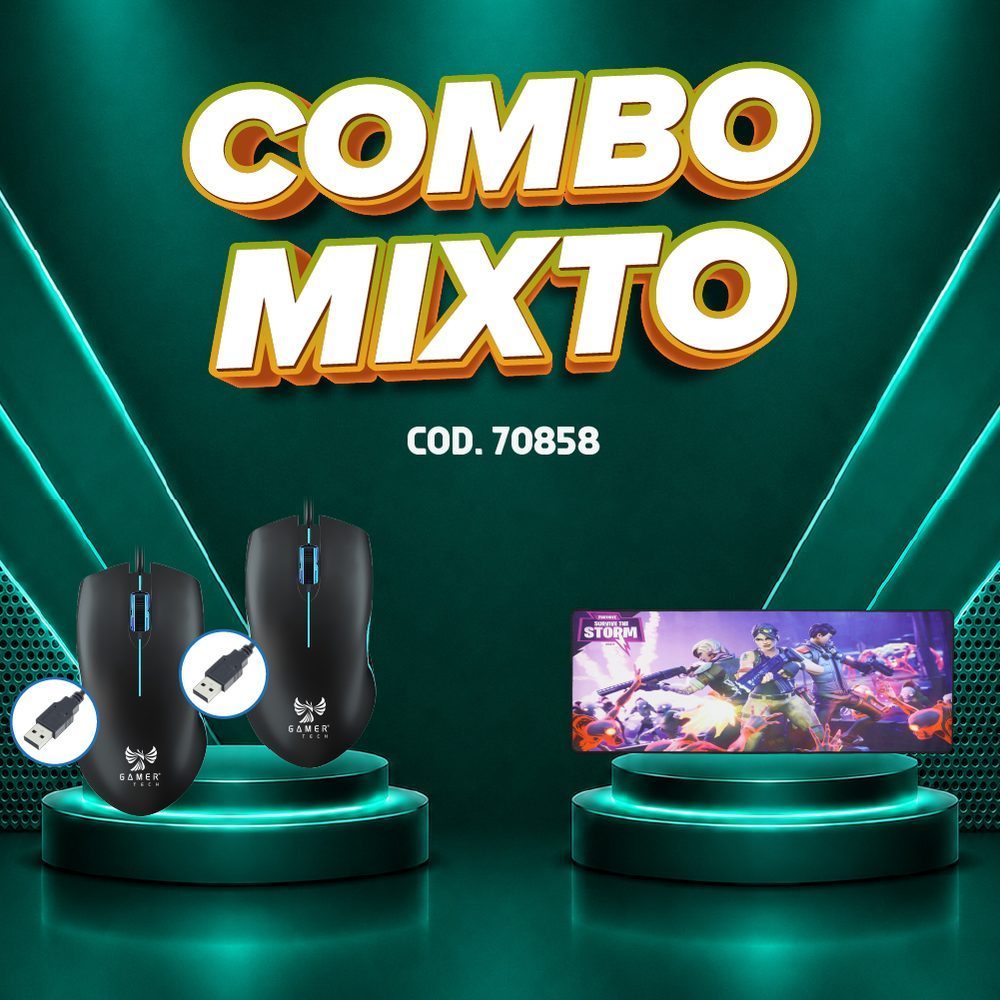 COMBO 2 MIXTO JULIO 2026 MOUSE USB RGB 3D GAMING KING COD 11680 Mejora tu precisión y comodidad durante largas sesiones de juego o trabajo con este mouse gamer ergonómico, diseñado para ofrecer un control fluido y una respuesta confiable. • Resolución: 1600 DPI para un desplazamiento preciso y estable • Sensor óptico de alta precisión para un mejor seguimiento del movimiento • Interfaz USB Tipo A para conexión rápida y estable • Diseño ergonómico que favorece un agarre cómodo durante el uso prolongado • Conexión cableada para una respuesta constante y sin interrupciones • Compatible con Windows / Mac OS / Android / Linux...