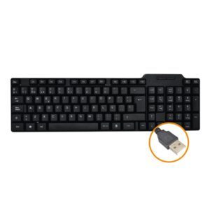 TECLADO BASIK TECH USB TECLADO USB -ALÁMBRICO -TOTAL DE TECLAS: 104 -BLOQUE NUMÉRICO -CABLE: 1.25 METROS -CONEXIÓN: USB 2.0 -ANTI DERRAMES -TECLADO EN ESPAÑOL -COLOR: NEGRO -TECLAS LAMINADAS PARA MAYOR DURABILIDAD -LED INDICADORES -PLUG AND PLAY. -1 NIVELES DE INCLINACIÓN -PESO: 342G -MEDIDAS: LARGO/ANCHO/ALTO: 12,6CM X 41CM X 2CM -COMPATIBLE CON: WINDOWS, MAC OS 10,5 Y LINUX