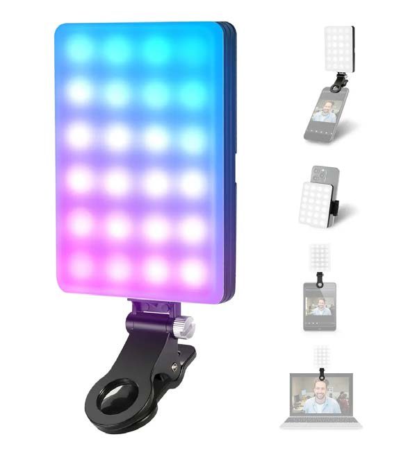 PANEL DE LUZ RGB 32 LED - AY-82 | Panel LED RGB | Iluminación RGB | Salida MAX: 5.5W | Batería de litio recargable: | Puerto de carga: USB Tipo C | Compatible con cámaras,