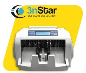 Contador de billetes ▪ Velocímetro: 1000 bills/min ▪ Capacidad de la tolva: 300 pcs ▪ Capacidad de apilamiento: 200 pcs ▪ Display: 2 LCD + 1 Externa ▪ Dimensiones del Billete: 50-110mm(W) x 90-180mm(L) ▪ Contador de billetes de mostrador con dos pantallas, 2UV, cuenta billetes de polímero y papel y detecta falsificaciones MG