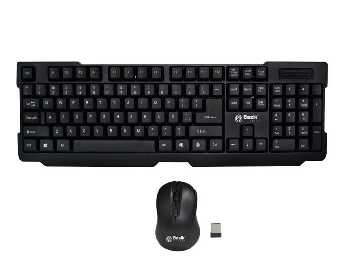 COMBO BASIK TECH COMBO TECLADO Y INALÁMBRICO MOUSE BASIK TECH | Combo mouse teclado inalámbrico | Combo inalámbrico | Botones: teclado 104 | Interfaz: Receptor inalámbrico USB | Mouse 3 botones | DPI 1600