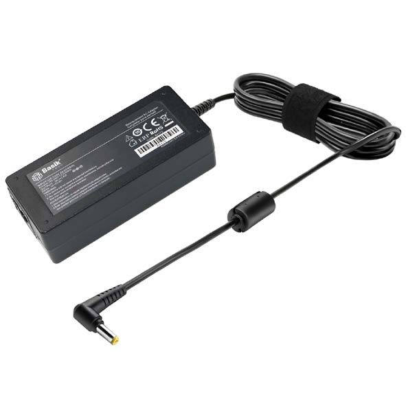 CARG.PARA ACER CARGADOR PARA ACER 19V-2.37A 45W 19V-3.42A | Cargador para portátiles ACER · Punta: 5.5 x 1.7 L amarilla | Punta: 3.0 x 1.0 L negra · Amperaje: 3.42Ah | 45W · Potencia: 65W | Cable redondo · Cable plano | 12 meses de garantía · Marca: Basik | Marca: Basik