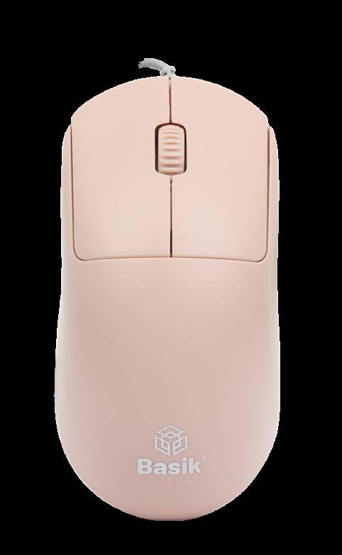 MOUSE USB BASIK TECH | Interfaz: USB Tipo A | Resolución: 1000 DPI | Tecnología: Óptico | Material: ABS | Compatible con Windows y Mac | Conexión alámbrica