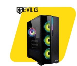 Monitores Chasis Gamer EVIL G Model E13G-GLASS (480*213*498MM) Con 4 Ventiladores ARGB + Control
