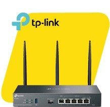 Router VPN Gigabit Omada AX3000 ▪ Wi-Fi Doble Banda AX3000: Soporta 2402 Mbps en 5 GHz y 574 Mbps en 2.4 GHz ▪ 6 Puertos Ethernet Gigabit: 1 puerto SFP gigabit y 5 puertos RJ45 gigabit proporcionan conectividad cableada de alta velocidad ▪ Tecnología Omada Mesh: Se conecta sin problemas a EAPs que soportan tecnología mesh, ideal para escenarios a gran escala ▪ Gestión Centralizada: Acceso a la nube y aplicación Omada para una comodidad extrema y fácil gestión ▪ VPN de Alta Seguridad: Soporta múltiples protocolos VPN incluyendo